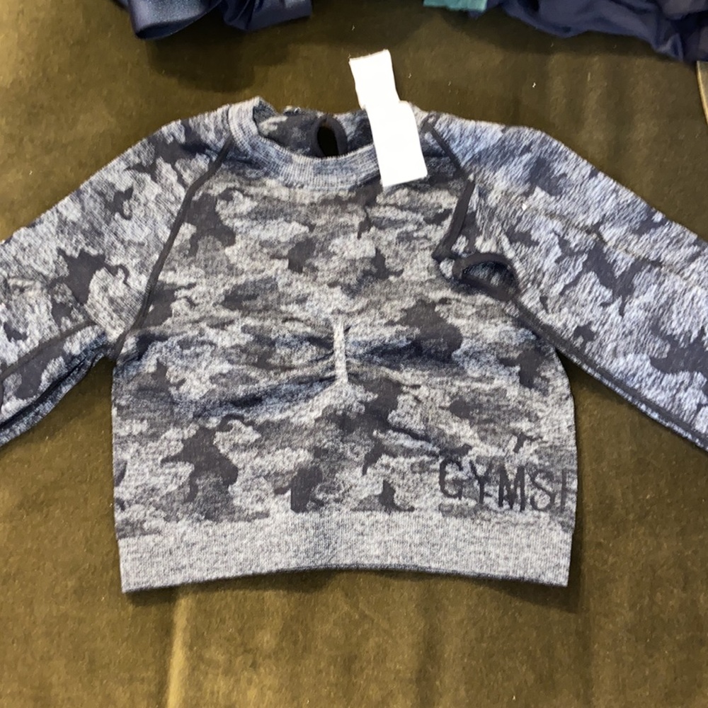 Gymshark Camo Long Sleeve Top Small Size